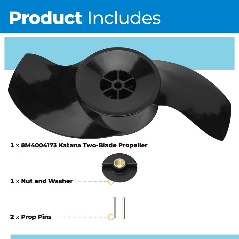 PalpitateC 8M4004173 Katana Two-Blade Propeller Compatible with MotorGuide Trolling Motor Propeller Replacement Parts, 3.5" Hub, 10.25" Diameter fits All 3.5-inch Diameter Drill Propeller