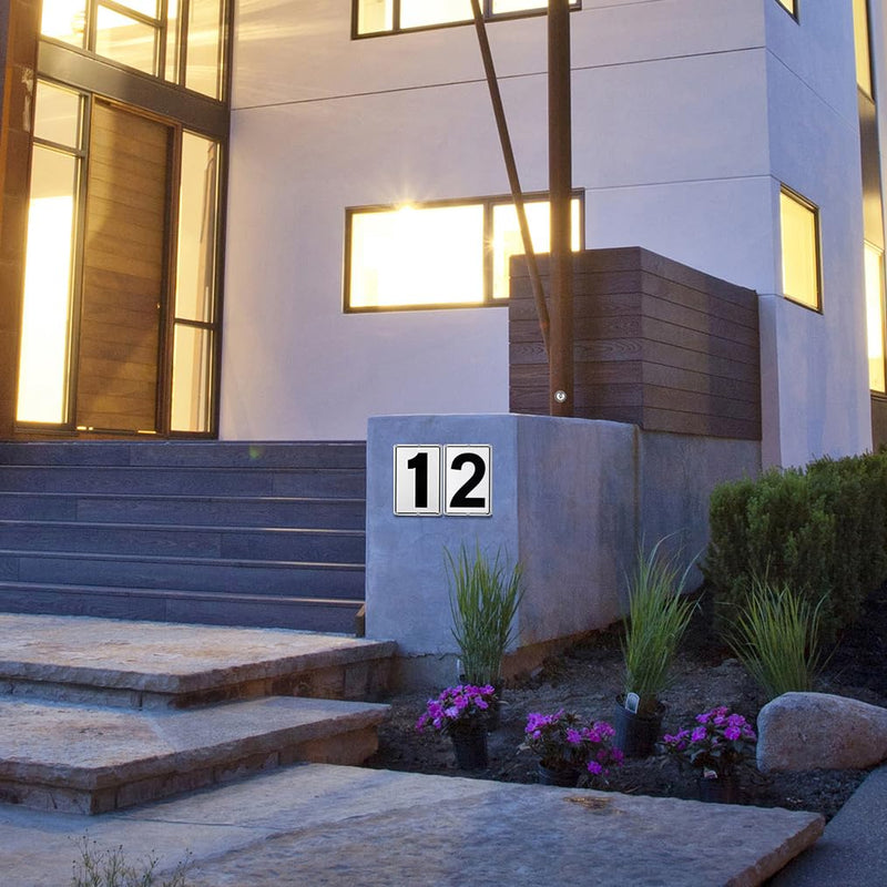 Kichwit Metal House Numbers Address Sign Reflective Aluminum Mailbox Number, 10 x 7 Inches, Number 8