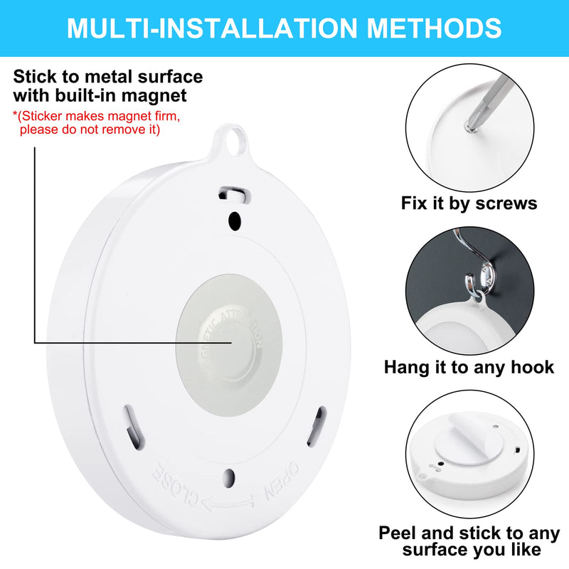 Mlambert 4 Pack Motion Sensor LED Night Light, Cordless Battery-Powered Stick-on Magnet Closet Lights, Safe Lights for Stairs, Cabinet, Cool White