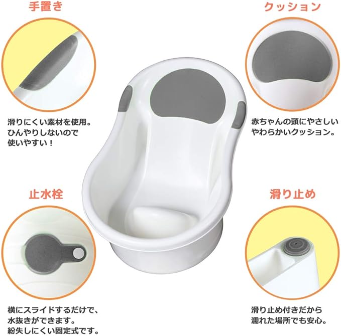 Yonghe Newborn Baby Bath Gray 25x16x9.3 inches (1 x 23.6cm) - NewNest Australia