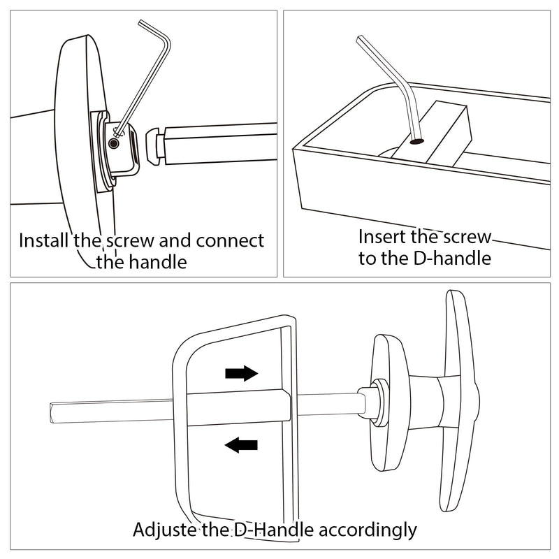 10-Key Heavy Duty Shed Lock Kit – Adjustable 5-1/2" Stem, Easy Install T-Handle Door Latch for Barns, Playhouses, Chicken Coops & Campers (Non-Duplicatable Keys)