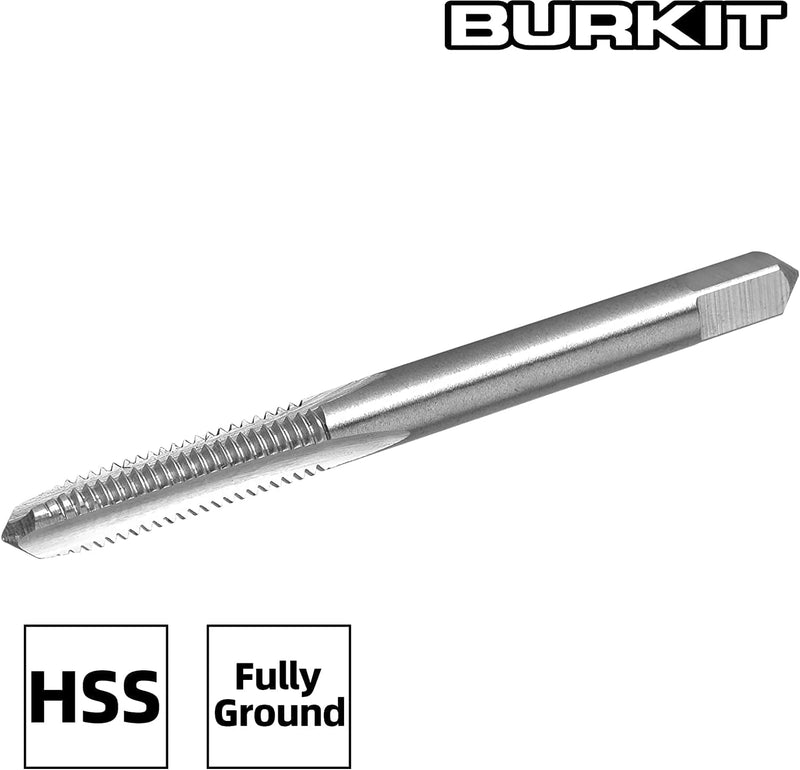 Burkit 2pcs No 6-48 UNS Thread Tap Right Hand, HSS 6 x 48 UNS Straight Fluted Machine Tap