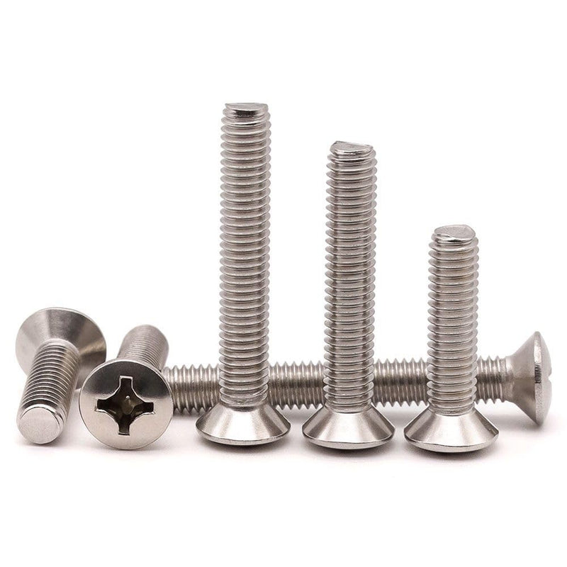 #10-24 x 1-1/4 (50 pcs) Phillips Oval Head Machine Screws, 304 Stainless Steel 18-8, Decorative Domed Head Screws, Countersunk Hole Screws #10-24 x 1-1/4" 50