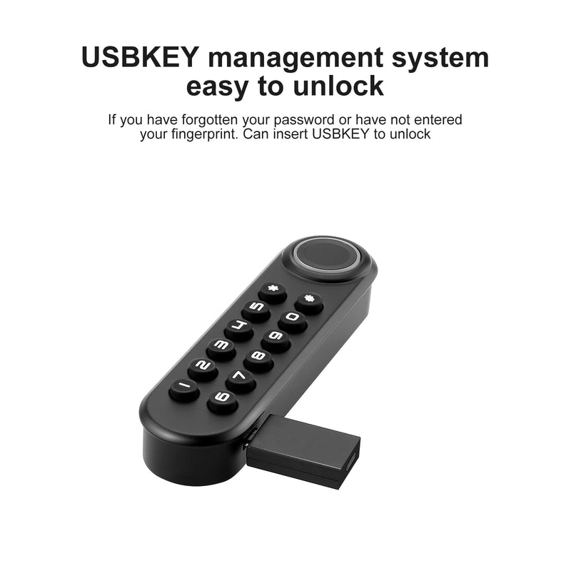 Fingerprint Cabinet Lock, Smart Biometric Password Lock With USB Key, Keyless Hidden File Drawer Wardrobe, Child Safety, DIY Wooden Furniture Privacy for Home Office Horizontal