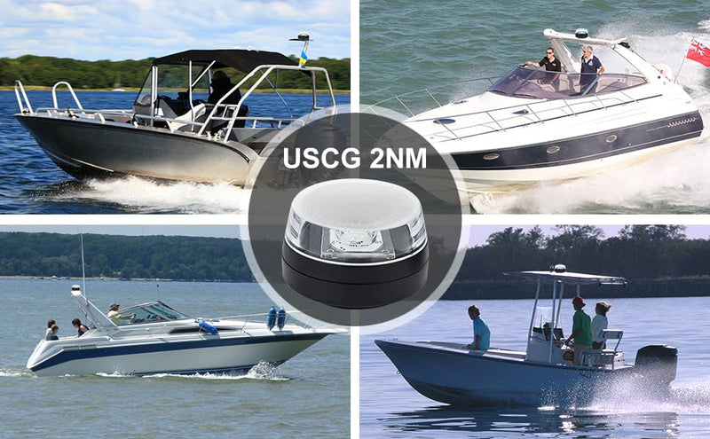 LED Waketower All-Round 360 Degree White Boat Tower Light,Anchor Light,Bimini Top,USCG Certified 2NM, DC 10-30V