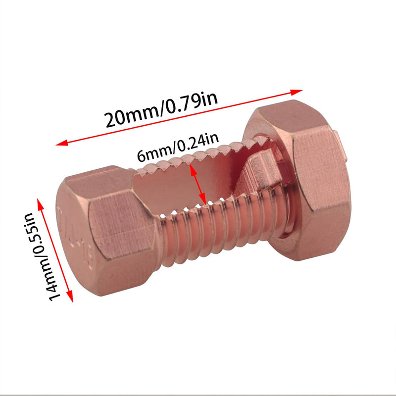 4PCS Split Bolt Connector Copper Grounding Clamps Superior Strength Split Bolt Connector for Completing Ground Bonding to Bare Wires TJ-16