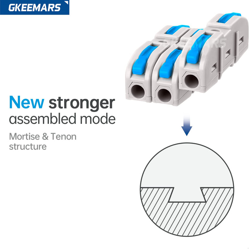 GKEEMARS 50 Pcs Wire Connector, 1 Conductor Compact Wire Splicing Connectors for Circuit Inline 24-12 AWG (Blue)