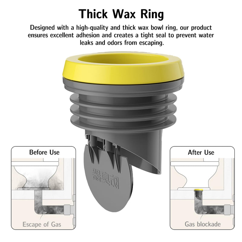 2PCS Toilet Flanges Wax Rings with Prevent Backflow Valve - Thick Wax Bowl Ring Fits 3.2-4 inch Waste Lines Easy Installation