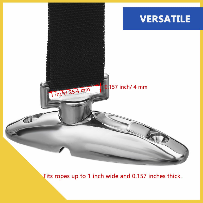 Boat Bimini Top Swivel Deck Hinge for Straps, 360 Degree Swivel Quick Release Boat Fender Hanger 316 Stainless Steel, 3.62-inch Length, Include Screws (Pack of 2) 3.62-inch(92 mm)