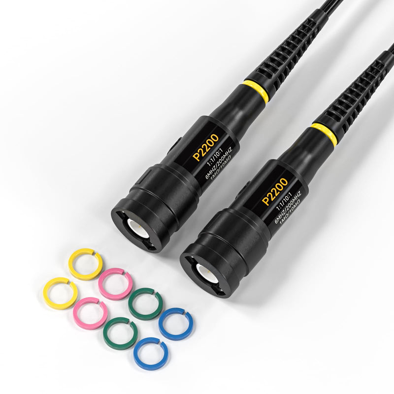 Goupchn Oscilloscope Clip Probes 200MHz Fully Insulated BNC End Probe with Accessories Kit 1X 10X X1/X10 200MHz 2PCS