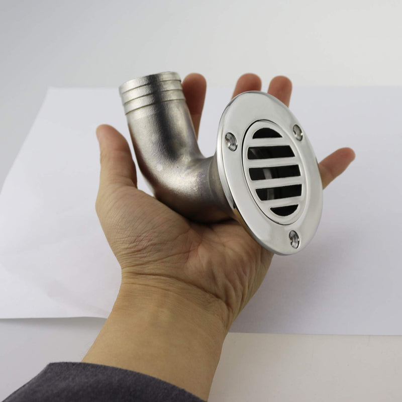 Stainless Stee 316 Marine Grade 1-1/2in(38mm) or 1-1/4in(32MM) Marine Boat Deck Drain Scupper 316 Boat Plumbing Fittings for Yacht/Boat W/fasterners for 1-1/2inch