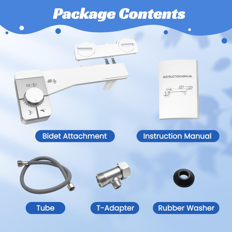 Bidet Attachment for Toilet,Self Cleaning Water Sprayer Adjustable Water Pressure Control,Slim Bidets for Toilets,Quick & Easy Installation (White） A2-Bidet Attachment