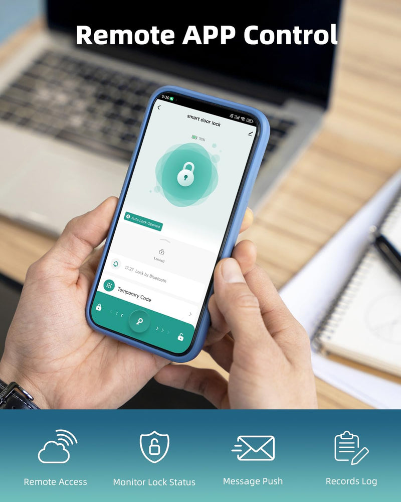 TMEZON Smart Lock Wi-Fi Gateway,Paired with Smart Door Lock to Realize APP Remote Control, Compatible with TUYA APP (Model: H2 /T8)