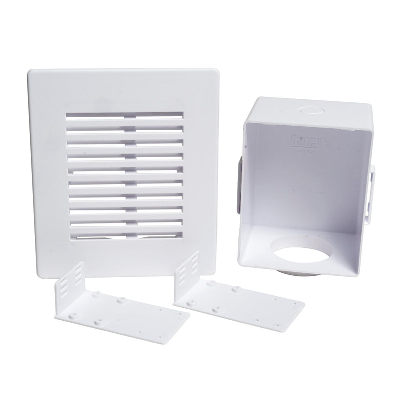Oatey 39260 Wall Box with Plastic Louvered Faceplate Air Admittance Valve, White