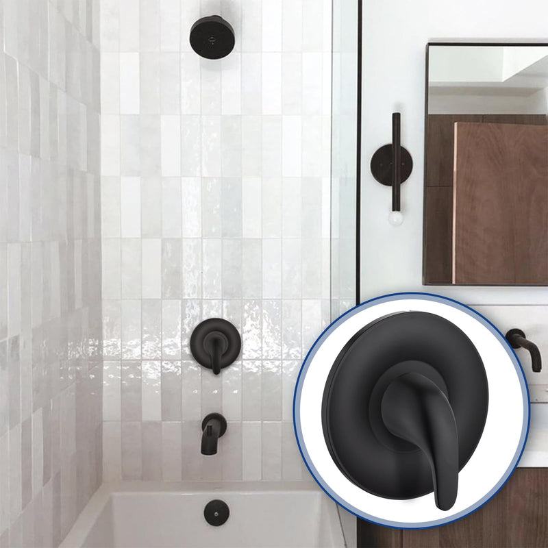 Replacement for Moen Posi-Temp Valve Trim Kit, Shower Valve Trim for Single-Handle Shower Valves, Compatible with Moen Posi-Temp Series, Matte Black Shower Trim Kit