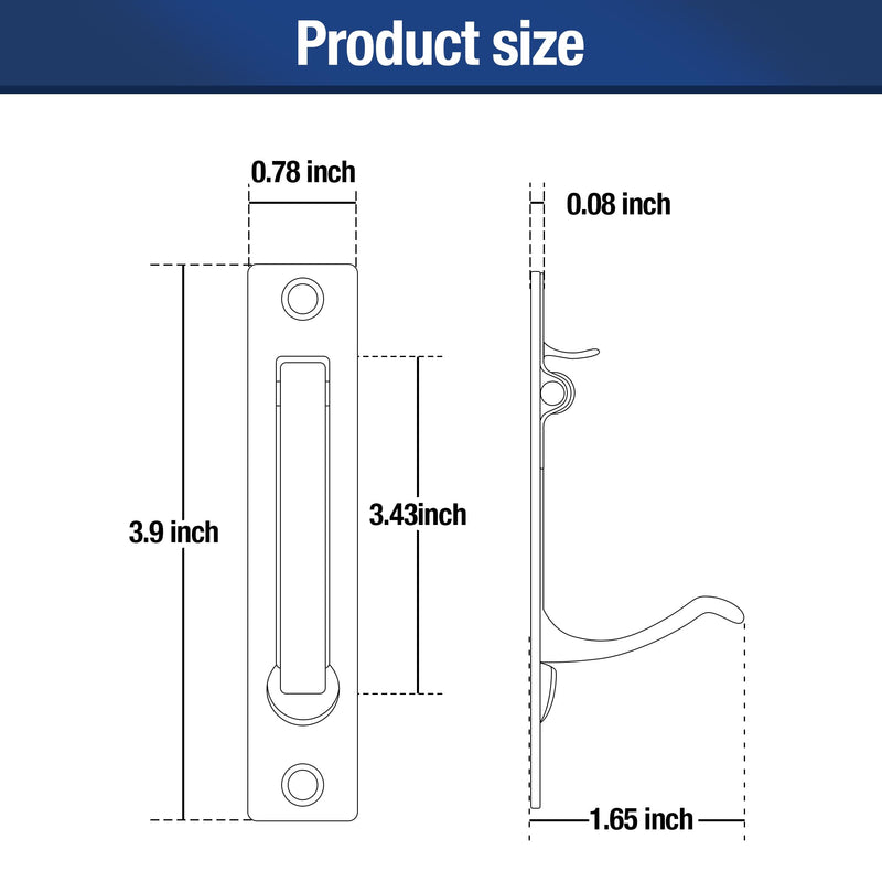 JOY DECOR 2 Pack Satin Nickel Pocket Door Pull, Solid Flush Edge Handle, Pocket Door Hardware