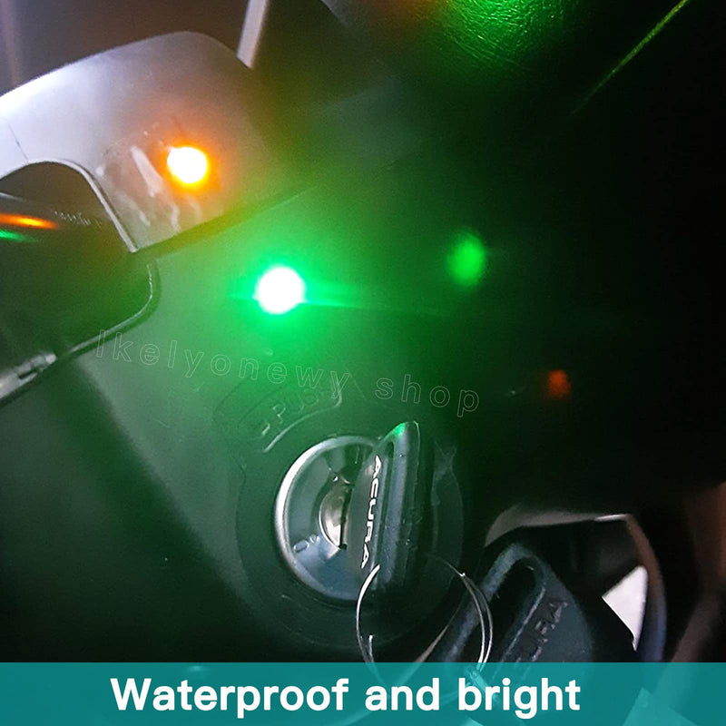 Led Metal Indicator Light 10MM Small12V Waterproof Signal Lamp 24 Volt Dash Lights Pre-Wired Industrial Electrical for Car Truck Boat Red Yellow Blue Green White (lkelyonewy)