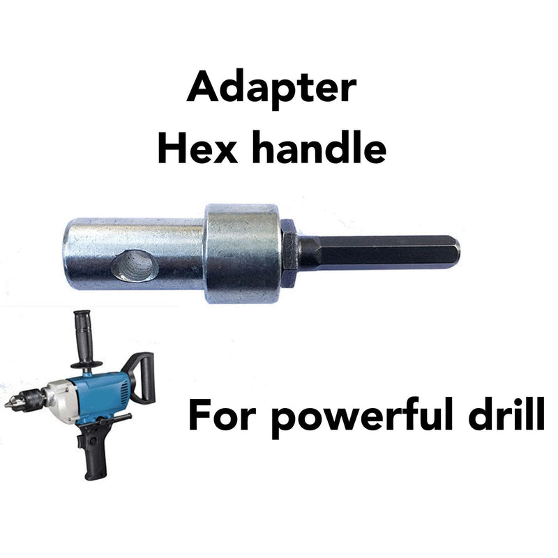 Auger Adapter 1 to 3 Drill Adapter Electric Drill to Ground Drill Conversion Carbon Steel Round Chuck 2 Pits 2 Slots Garden Auger Drill Connector Garden Tools