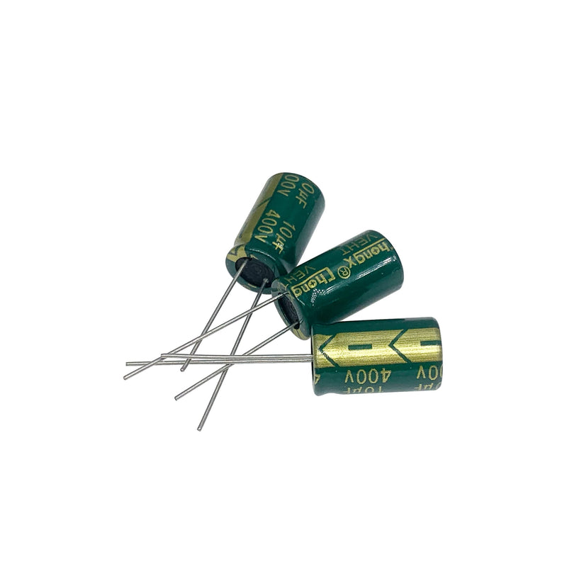 10PCS 400V 10UF Capacitor 10x17MM(0.39x0.67in) High Frequency Aluminum Electrolytic Capacitors for TV, LCD Monitor, Game 10PCS 400V 10UF
