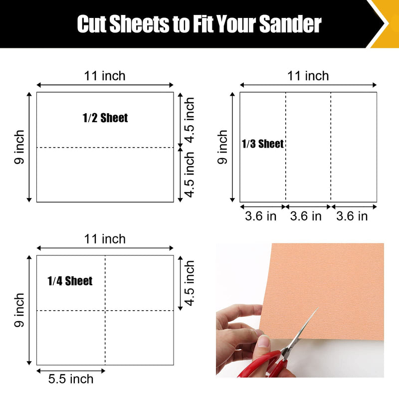 120 Grit Sandpaper, Sandpaper Assortment Sandpaper for Wood Metal Furniture Hand Sander Sand Paper Set Sandpaper Sheets Cut for Use 9" x 11"/12 Sheets 120 Grit