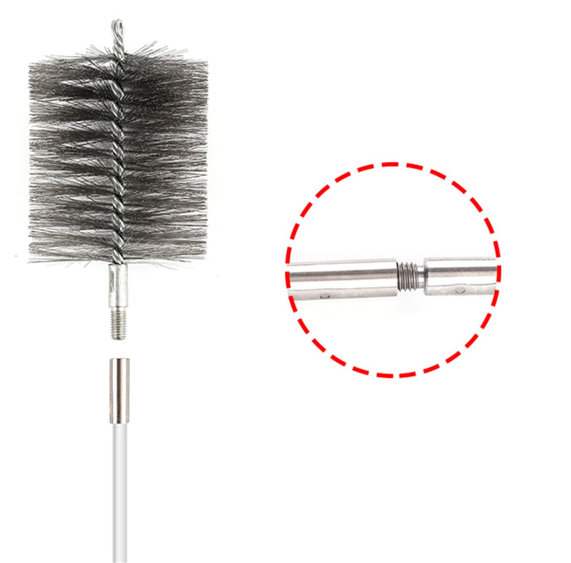 50 in Tent Wood Burning Stove Pipe Cleaning Brush Stainless Steel Bristles 2.5IN