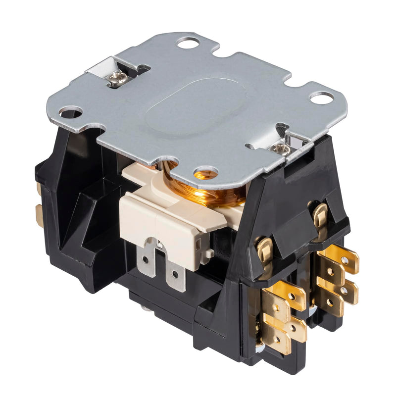 1 Pole 30 Amp 24 VAC Coil AC Contactor 1P 30A 24V 50/60Hz AC Motor Contactor Replacement for HN51KC024 Air Conditioner Compressor Condenser Unit Contactors