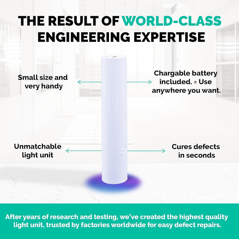Fiberglass Tub Repair Kit (Clear, White Acrylic & Dark White Color) - Fix Your Defect Like a Pro I Suitable for Most Repairs I Upgraded Light Unit ‎Clear, white acrylic, and dark white - NewNest Australia