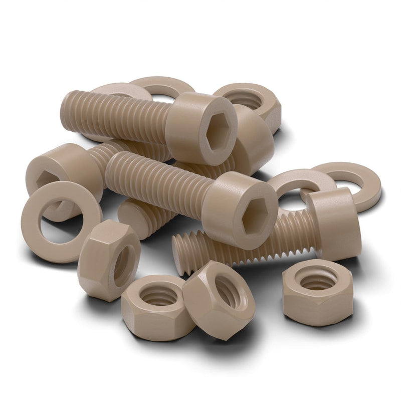 5 x PEEK Hex Socket Head Screws M6 x 20 mm Nuts & Bolts - Peek Plastic Nuts and Bolts, Anti Corrosion, Chemical Resistant, high Temperature Resistance (15/64 x 25/32 in)