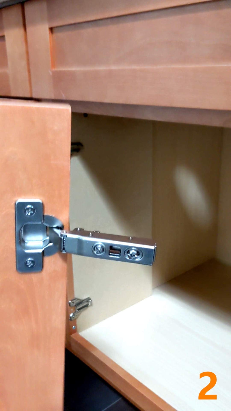 2 Piece Clip on Soft Close Hinges 105 Degree Self Close for Frameless Cabinet with Mounting Plates Full Overlay Premium Included Screws 1 Pair 00mm Kitchen Cabinet Furniture Hardware 2 Piece