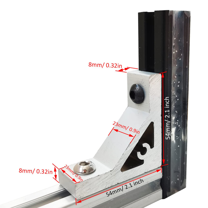 10Sets 10 Series Heavy Duty L Bracket Connector 1010 Aluminum Extrusion Corner with 10PCS 10 Series Corner Bracket 1 Extruded Aluminum 20PCS Screws 1010 T Nut