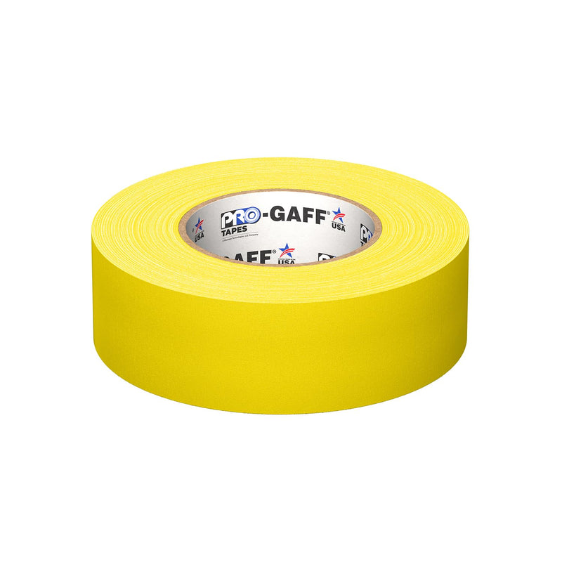 ProTapes Pro Gaff Premium Matte Cloth Gaffer's Tape With Rubber Adhesive, 11 mils Thick, 55 yds Length, 2" Width, Yellow (Pack of 1)