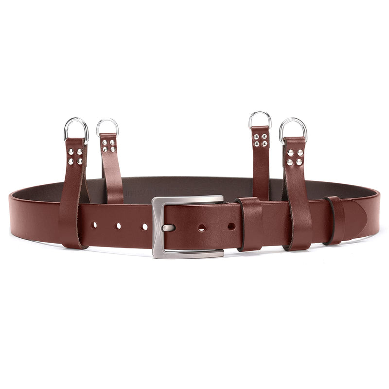 Leather Tool Belt Suspender Loops Heavy Duty Strap Connectors Accessories (Attachment 4-Piece Set) (brown) brown