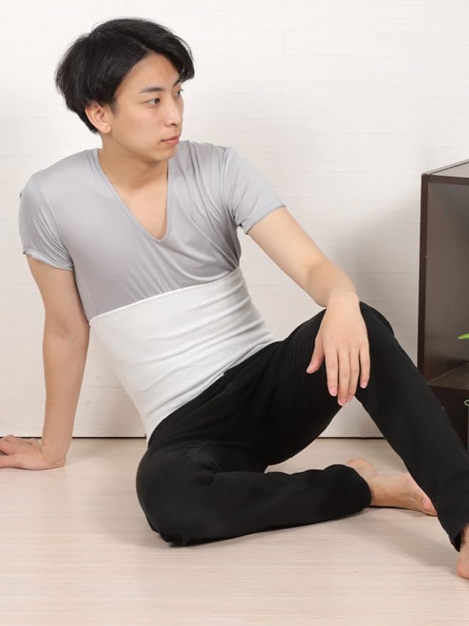 Fuwarism Men's Thin, Silk in Cotton, Haramaki for Summer, Cold Protection, Made in Japan - NewNest Australia