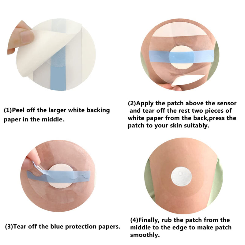 Sensor Covers for Libre 3, Waterproof-50 Pack Adhesive Patches,Transparent CGM Overpatch Tape Lasting to 14 Days-Without Hole-HECHUAN 50 Count (Pack of 1)