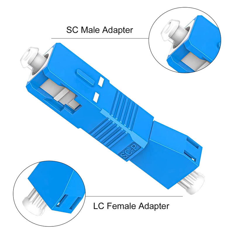 Danfetsoy SC Male to LC Female Fiber Optic Adapter, Single Mode 9/125um SC/UPC Male to LC/UPC Female Adapter Connector for Optical Power Meter (4 Pack)