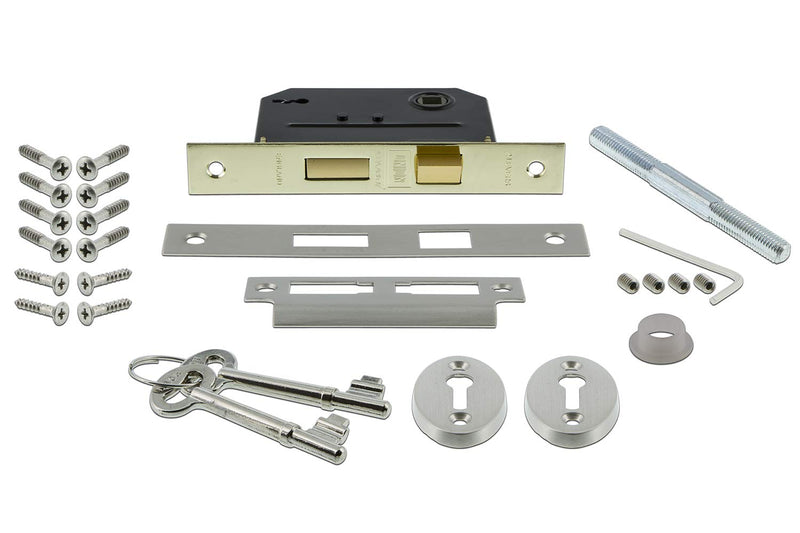 Nostalgic Warehouse Classic Rosette with Rose Porcelain Door Knob, Mortise - 2.25", Satin Nickel Mortise - 2.25"