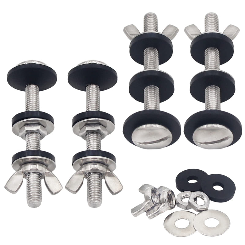 4 PCS Toilet Tank to Bowl Bolts Repair Kit, 5/16 * 3.15 inch High Quality 304 Stainless Steel Heavy Duty Rustproof Toilet Tank Bolts 4 PCS Stainless Steel Bolts Kit