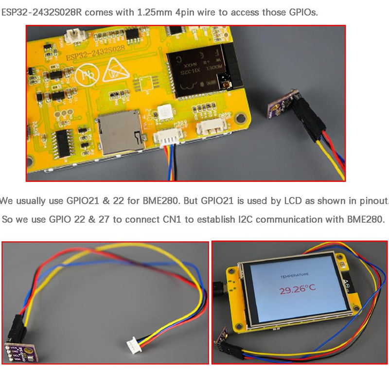 2.8 inch ESP32-2432S028R ESP32 Yellow Display - 9341 Resistive Touchscreen 240x320 TFT LCD Module CYD Development Board for Arduino IDE (Pack of 2)