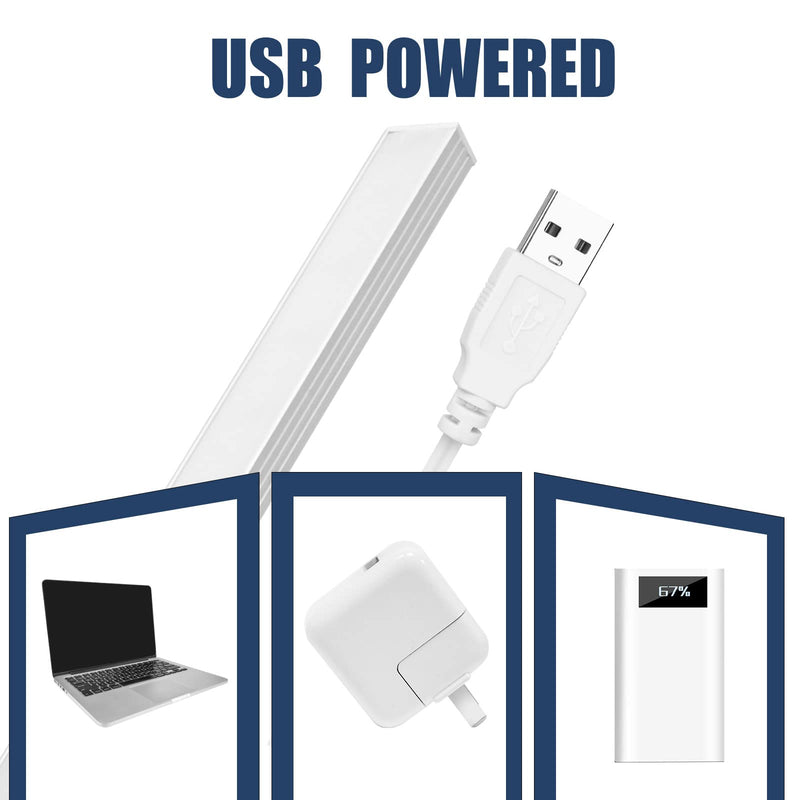 2Pack LED Under Cabinet Light LED Light Bar with USB Powered Under Cabinet Lights for Closet Light Bar Under Counter Lighting Work Tables Student Dormitory (Include AC Plug) 2 Pack-2 AC Plug