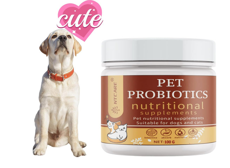 Probiotic Powder for Dogs & Cats. Probiotics for Digestive Health, Immune Support, Diarrhea, Gas, Itching & Seasonal Allergies. with Digestive Enzymes & Prebiotics, Veterinarian Formulated, 100g