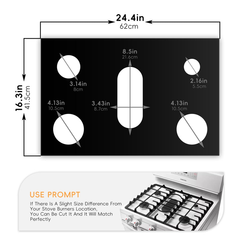 Gas Stove Burner Cover, Stove Guard Stove Top Protector, Gas Stove Burner Liners Compatible with Samsung Gas Stove Range, for Kitchen Cooking, Reusable, Non-Stick and Easy to Clean (2PCS)