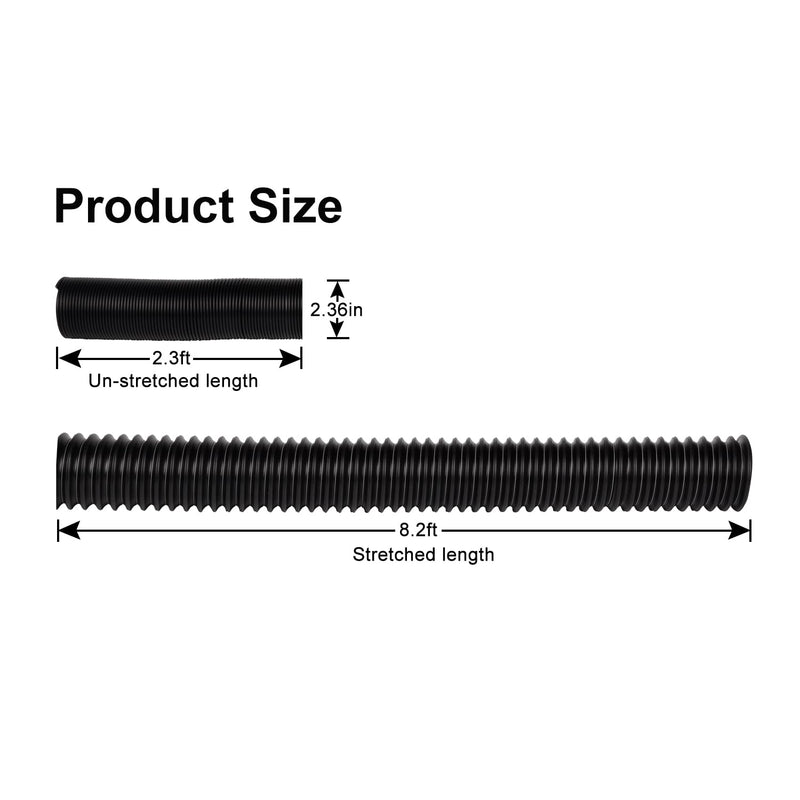 Extra Extension Flexible Pipe for Prestantious 12"×12" Catch Basin, 2 inches ID, Pipe Stretched Length 8.2ft