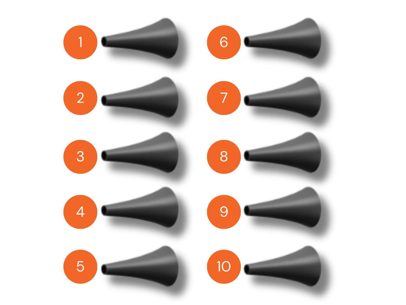 10-Piece Speculum Set for Use with MOBI Smart Bluetooth Otoscope - Professional Grade Accessories for Ear, Nose, and Throat Examination