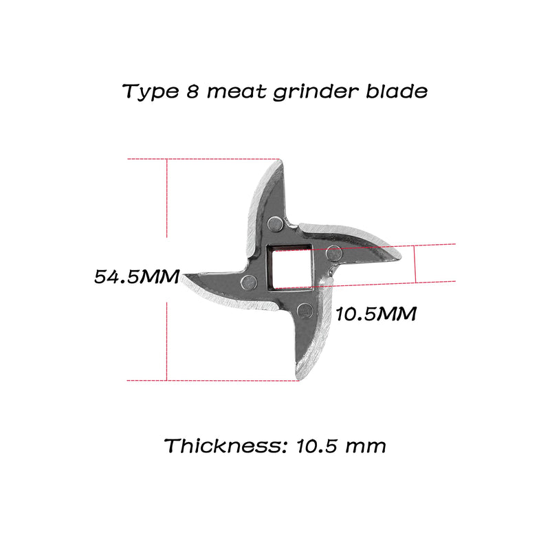 #8 Grinder Blade Stainless Steel Knife Cutter Replacement, Please check the size and shape(2 pc) #8 Blade