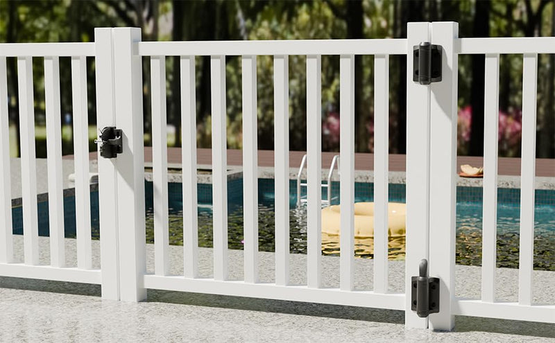 Key Lockable 2 Sided Gate Latch Key,Self Locking Gate Latch Gate Fence Lock for Outdoor Gates,Locking Gate Door Lock Fence Latch Gate Hardware for Metal,Wood,Vinyl Fence,Black Finish