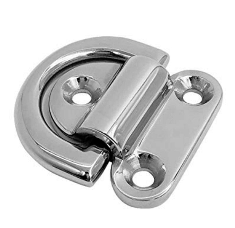 Two Marine Grade Stainless Steel Folding Pad Eye 11/32"