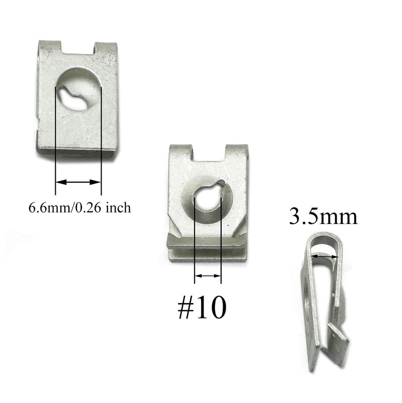 50pcs #10 Spring Steel Speed Fastener U Nut Clip U Speed Nut
