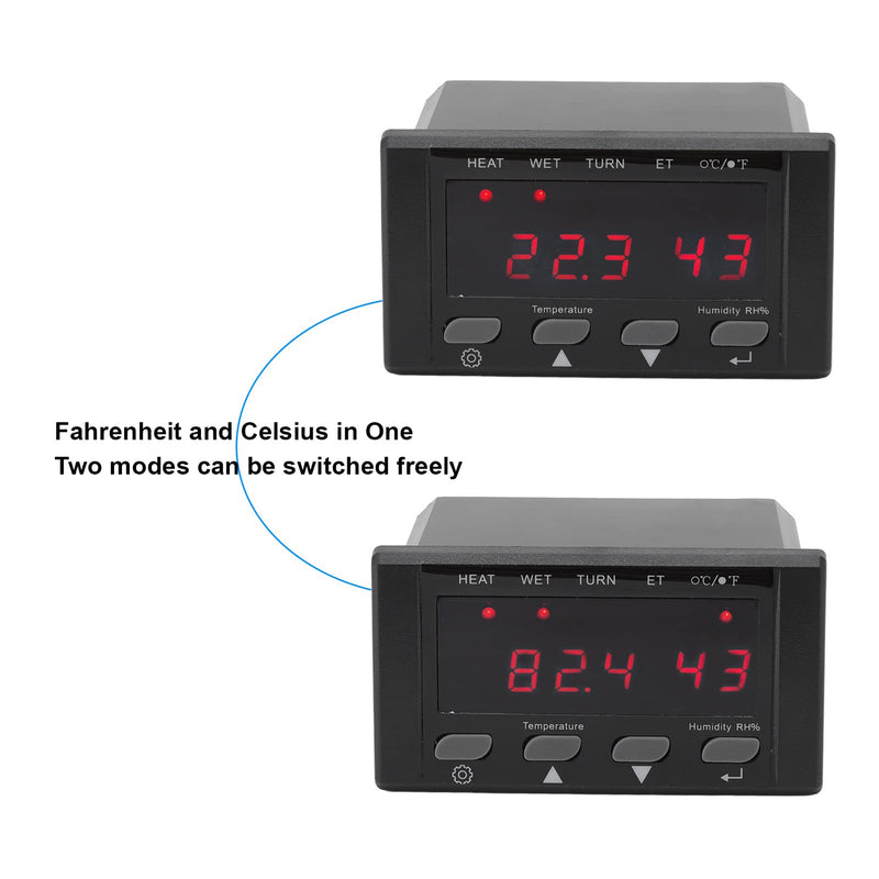 Digital Temperature Controller, 220V/110V Automatic Egg Incubator Thermostat Incubator Temp Humidity Controller