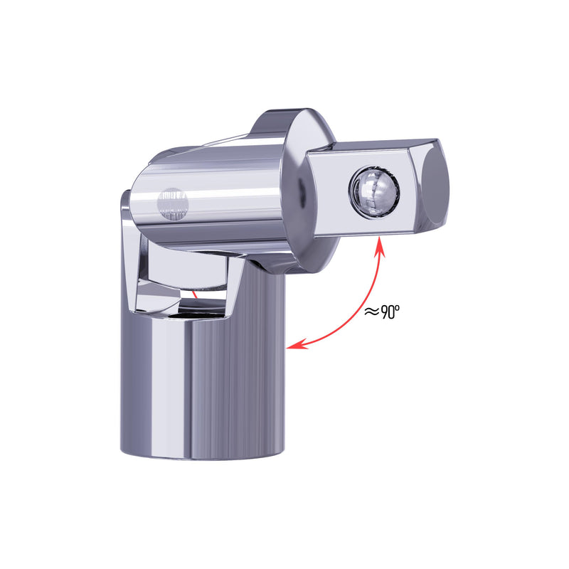 Universal Joint Socket Adapter, 3/8-In Drive CR-V Access Fasteners at Any Angle Swivel Socket, Universal Joint Socket Adapter, Suitable for Narrow Spaces 3/8 inch