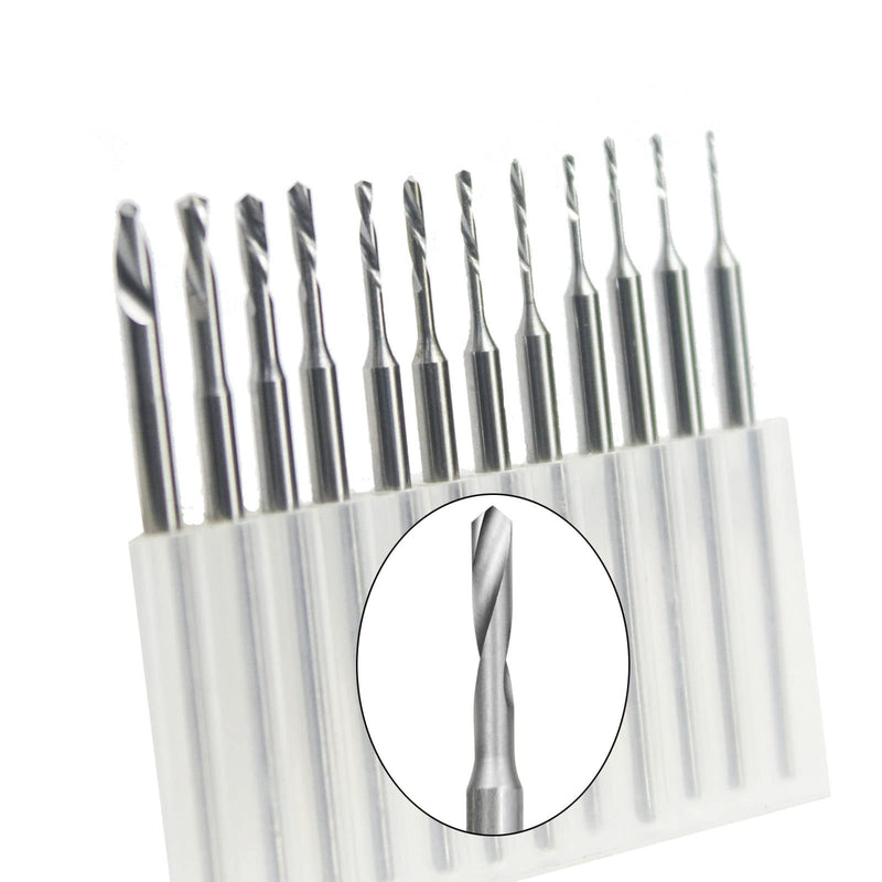12 Pcs Drilling Burr - 3/32'' Shank Twist Drills Bits Jewelry Bead Reamer Drilling Tools for Lapidary Making (005-023)
